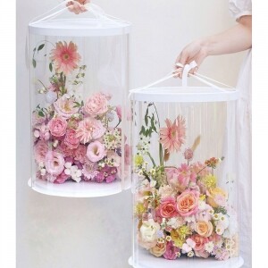 투명 원형 꽃 플라워 부케 선물 상자 케이크 포장 박스 케이스