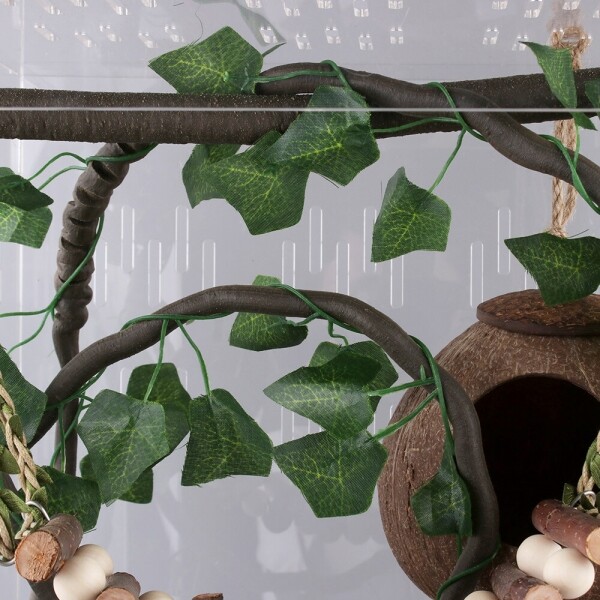 뉴마켓,인조 잎사귀 넝쿨 2m C형 1개 정글 인조넝쿨 정글바인 파충류 도마뱀 사육장 꾸미기